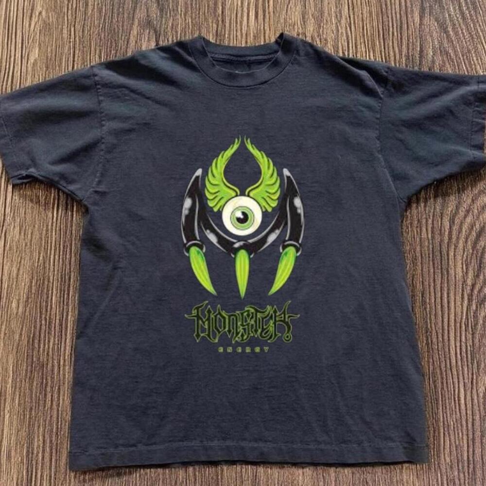 Gildan Men Black T-Shirt, Eye  Monarch Energy Black Graphic Tee